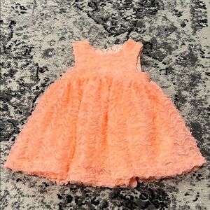 Peach Ruffled Sleeveless Dress